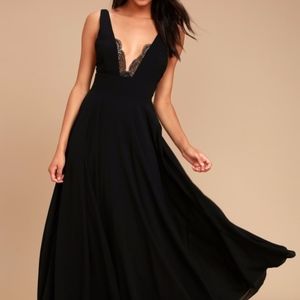 TRUE BLISS BLACK MAXI DRESS Lulu's